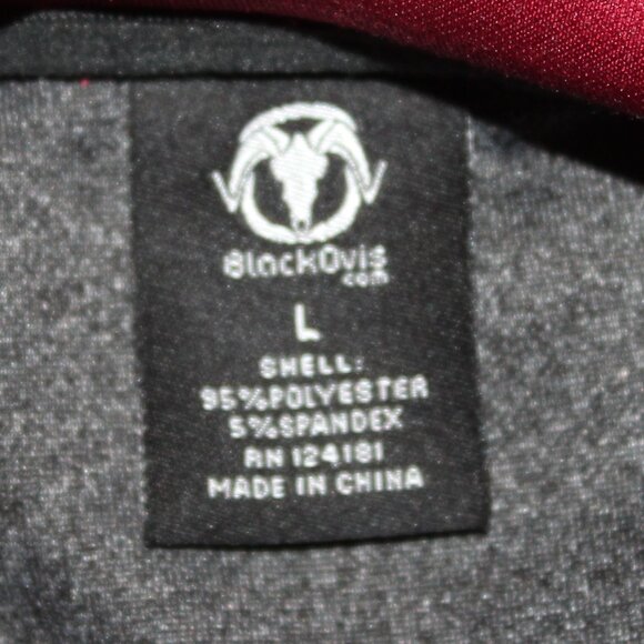 Black Ovis Pull Over Hoodie -Charcoal/Red - Size L - Picture 6 of 9